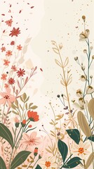 Wallpaper with floral small flowers background, pastel color. 