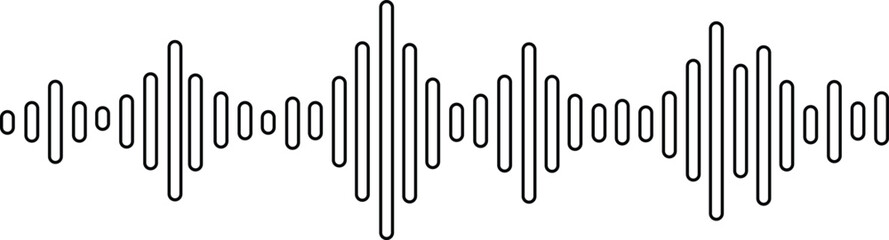 Radio Wave icon. Monochrome simple sound wave on transparent background. Vector sound wave icon. Music player sound bar. Record interface. Equalizer icon with soundwave line. used for mobile phone.