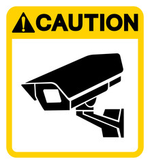 Caution CCTV Symbol Sign, Vector Illustration, Isolate On White Background Label .EPS10