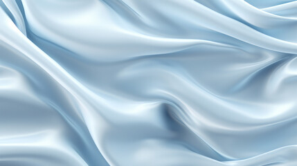 Smooth waves of gentle blue silk fabric, perfect for illustrating softness and tranquility in design and fashion.