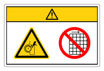 Caution Cutting and Crush Hazard Do Not Remove Guard Symbol Sign, Vector Illustration, Isolate On White Background Label .EPS10