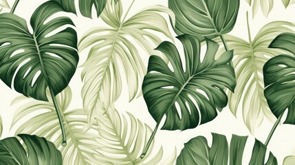 Wallpaper made of palm leaves tropical leaves pattern illustration