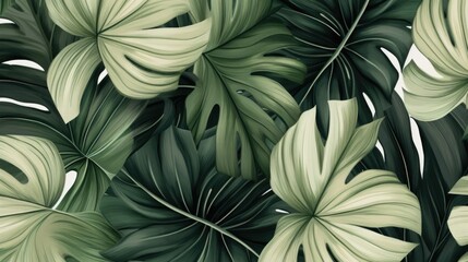 Wallpaper made of palm leaves tropical leaves pattern illustration