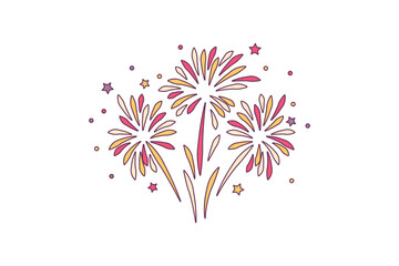 New Year Firework Sticker Design