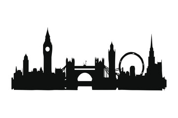 Fototapeta premium A London city black silhouette vector