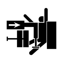 Crush Hazard Black Icon,Vector Illustration, Isolate On White Background Label. EPS10