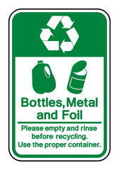 Bottles Metal and Foil Recycle Symbol Sign ,Vector Illustration, Isolate On White Background Label .EPS10
