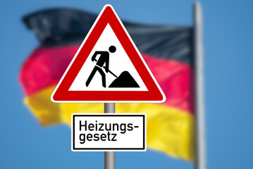 Deutschland und Baustelle Heizungsgesetz
