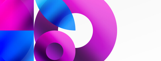 Abstract round geometric shapes with gradients. Concept for creative technology, digital art, social communication, and modern science. Ideal for posters, covers, banners, brochures, and websites