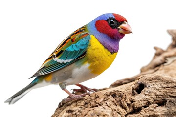 the Lady Gouldian Finch isolated on white AI Generative