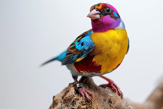 Lady Gouldian Finch isolated on white AI Generative