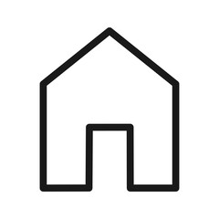 Home icon line on white background, simple icon design.