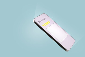 Word Give Feedback with a five-star rating on the mobile phone screen