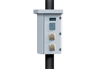 The electrical switch panel. The electric distribution box in the pole