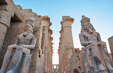 Luxor Temple in Luxor, ancient Thebes, Egypt. Luxor Temple is a large Ancient Egyptian temple complex located on the east bank of the Nile River