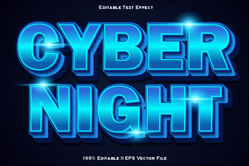 Cyber Night Editable Text Effect 3d Emboss Gradient Style