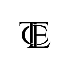 tec lettering initial monogram logo design