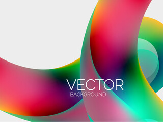 Beautiful flowing round shapes and circles abstract background. Liquid color bubble composition