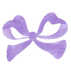 Purple bow watercolor