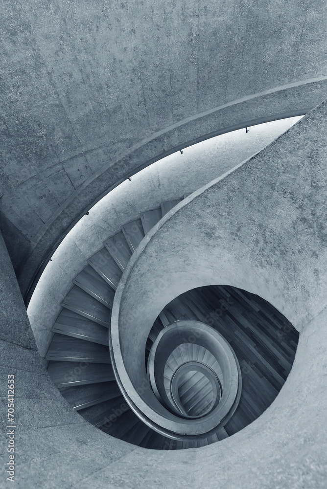 Poster modern spiral staircase. contemporary architecture abstract background