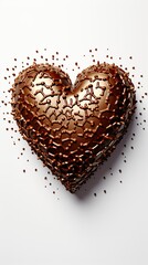 chocolate heart set in a shaped heart on white background ,Chocolate day, Valentines Day, Valentines week 