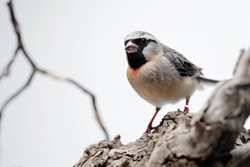 the Shaft-tail Finch standing on old log AI Generative