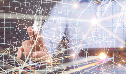 Big data visualization background.Abstract technology