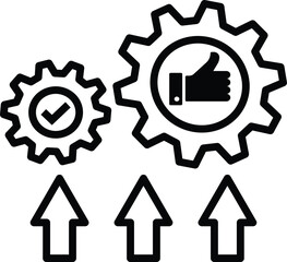 integrated system icon total quality management vector TQM symbol