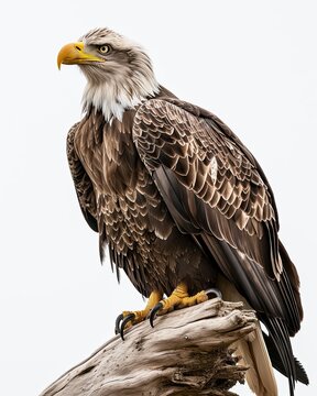 A majestic eagle standing on a tree branch AI Generative