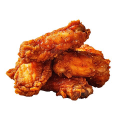fried chicken wings on a white background.


