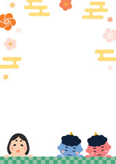 可愛い節分のフレーム01_縦