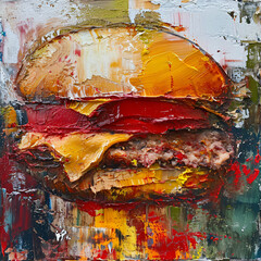 cheeseburger painting