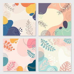 Set background with beautiful.background for design. Colorful background with tropical plants. Place for your text.