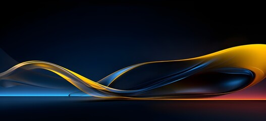 Naklejka premium Black and Yellow Wavy Background 