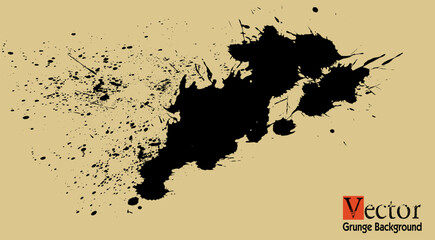 water car brush strokes, Abstract art background with watercolor stains vector elements. Brush painting texture, vector Splatter Background black color. 