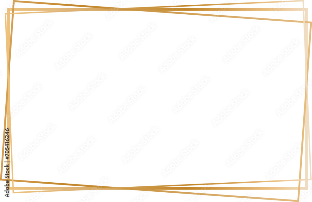 Poster abstract thin gold rectangle frame design.