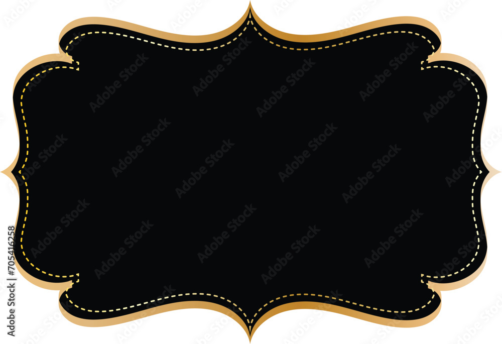 Poster abstract golden frame design on black.