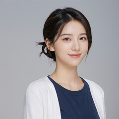 Fototapeta premium ai asian girl korean model portrait