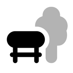 Bench Tree Duotone Line