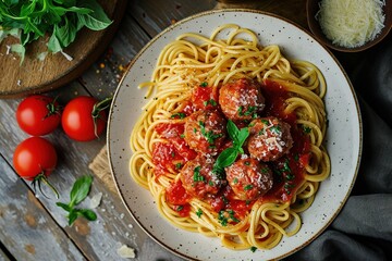 Spagheti meatball with some sauce