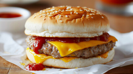 kids cheeseburger on wrapper