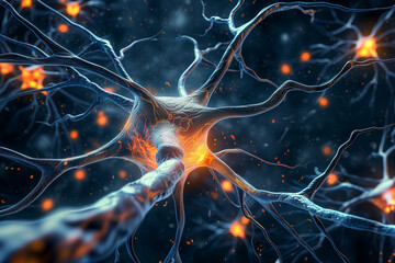 Brain Cells Scientific Illustration