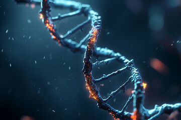 Rotating DNA Glowing Molecule