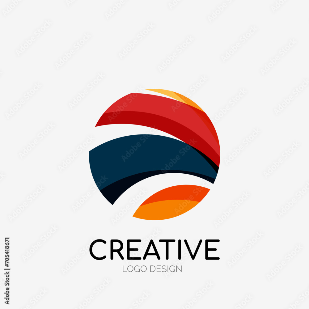 Poster Modern abstract logo design. Geometric vector art. Clean overlapping lines and abstract shapes. Perfect for modern brand
