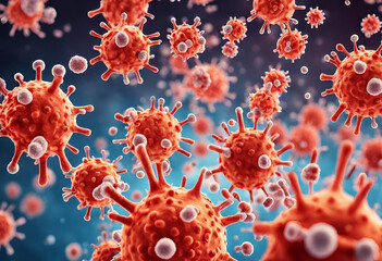 blood cells, 3d rendered illustration of a virus