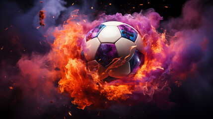 soccer ball in fire