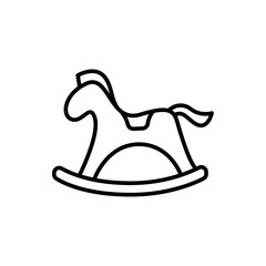 Rocking horse outline icons, toys minimalist vector illustration ,simple transparent graphic element .Isolated on white background