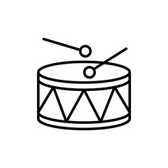 Drum outline icons, toys minimalist vector illustration ,simple transparent graphic element .Isolated on white background