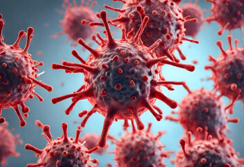 blood cells, 3d rendered illustration of a virus, v2