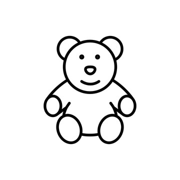 Teddy bear outline icons, toys minimalist vector illustration ,simple transparent graphic element .Isolated on white background